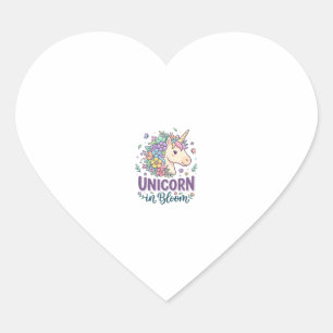 Unicorn in Bloom Bold Typography Print on Demand D Heart Sticker
