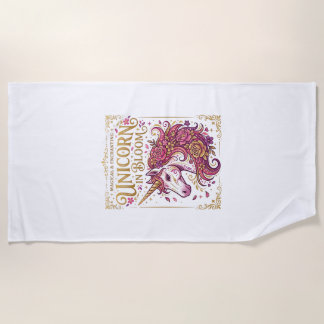 Unicorn in Bloom Stylish Zazzle Design_1 Beach Towel