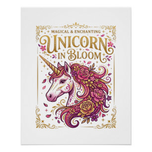 Unicorn in Bloom Stylish Zazzle Design_1 Poster