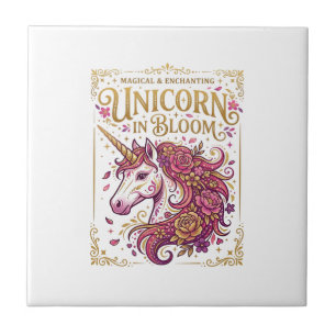 Unicorn in Bloom Stylish Zazzle Design_1 Tile