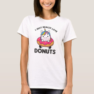 Unicorn In Doughnut Unicorns Are Cute Animal Girls T-Shirt