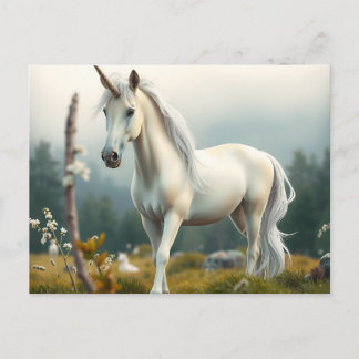 Unicorn In Forest Postcard