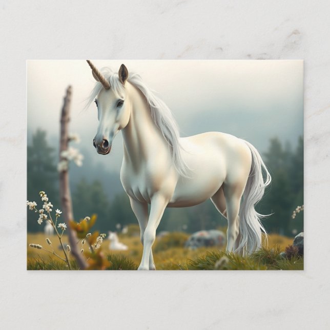 Unicorn In Forest Postcard (Front)