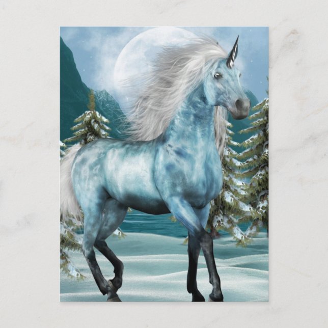 Unicorn in Moonlight Postcard (Front)