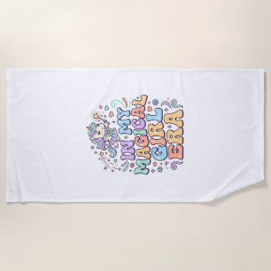 Unicorn In My Magical Girl Era Kawaii Sticker and  Beach Towel