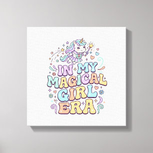Unicorn In My Magical Girl Era Kawaii Sticker and  Canvas Print