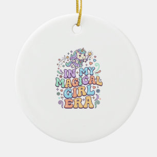 Unicorn In My Magical Girl Era Kawaii Sticker and Ceramic Tree Decoration