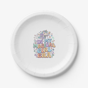 Unicorn In My Magical Girl Era Kawaii Sticker and Paper Plate