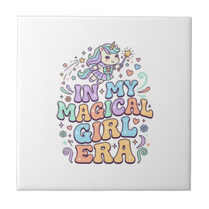 Unicorn In My Magical Girl Era Kawaii Sticker and Tile