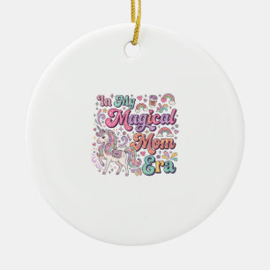 Unicorn In My Magical Mum Era Kawaii POD Artwork_1 Ceramic Tree Decoration
