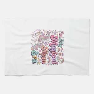 Unicorn In My Magical Mum Era Kawaii POD Artwork_1 Tea Towel