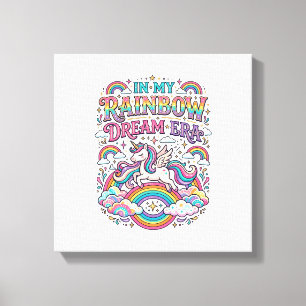 Unicorn In My Rainbow Dream Era Colorful Apparel G Canvas Print