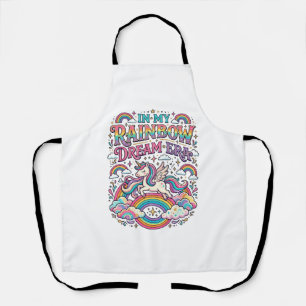 Unicorn In My Rainbow Dream Era Colourful Apparel  Apron