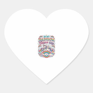 Unicorn In My Rainbow Dream Era Colourful Apparel  Heart Sticker