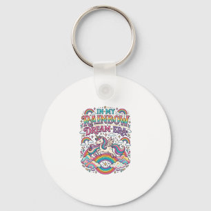 Unicorn In My Rainbow Dream Era Colourful Apparel  Key Ring