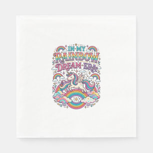 Unicorn In My Rainbow Dream Era Colourful Apparel Napkin