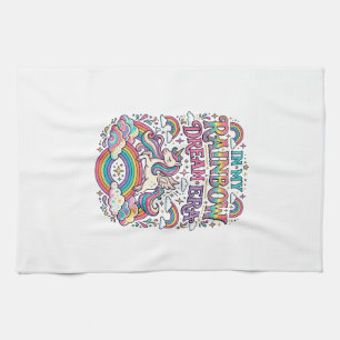 Unicorn In My Rainbow Dream Era Colourful Apparel  Tea Towel
