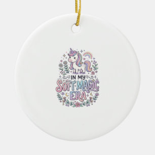 Unicorn In My Soft Magic Era Playful Typography De Ceramic Tree Decoration