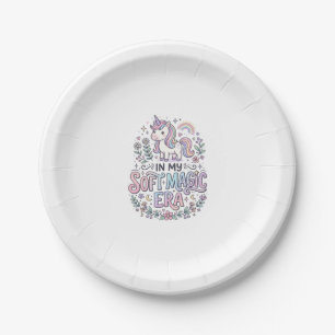 Unicorn In My Soft Magic Era Playful Typography De Paper Plate