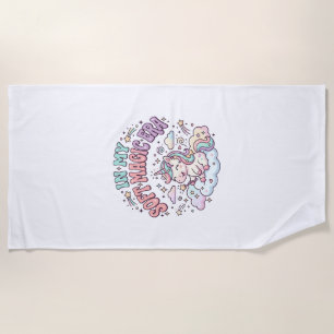 Unicorn In My Soft Magic Era Retro Style Product G Beach Towel