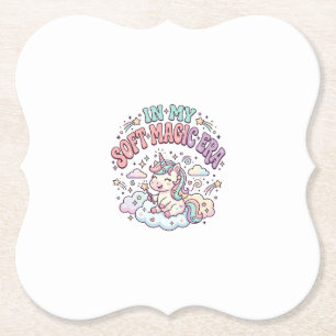 Unicorn In My Soft Magic Era Retro Style Product G Paper Coaster