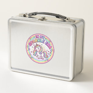 Unicorn In My Sparkle Era Funny Print on Demand De Metal Lunch Box