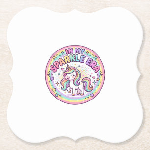 Unicorn In My Sparkle Era Funny Print on Demand De Paper Coaster