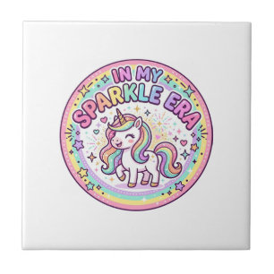 Unicorn In My Sparkle Era Funny Print on Demand De Tile