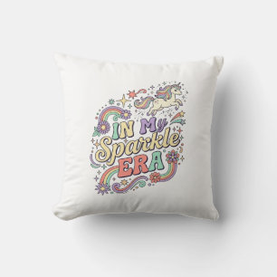 Unicorn In My Sparkle Era Kawaii Apparel Graphic_1 Cushion