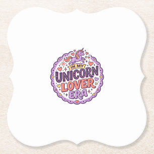 Unicorn In My Unicorn Lover Era Whimsical Merch De Paper Coaster