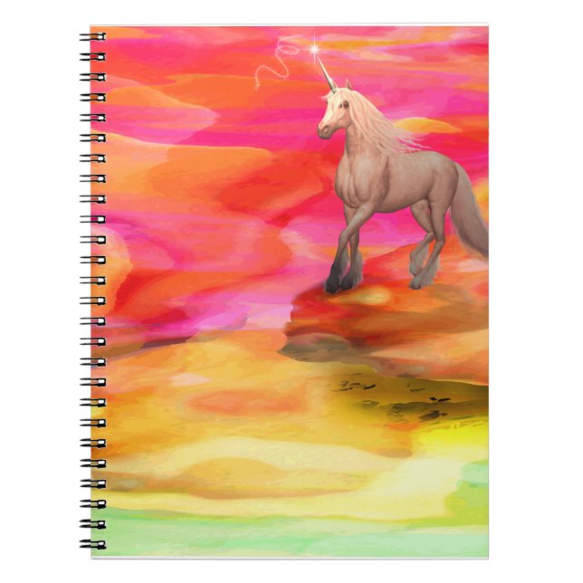 Unicorn in Painted Desert Spiral Notebook (Front)
