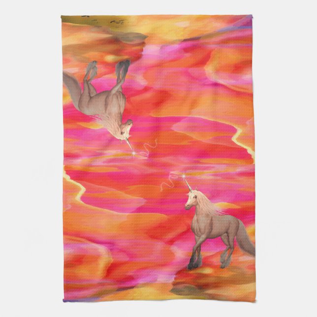 Unicorn in Painted Desert Tea Towel (Vertical)