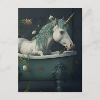 Unicorn in the Bathtub Postcard