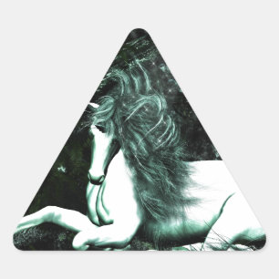 Unicorn in the Deep Woods Triangle Sticker
