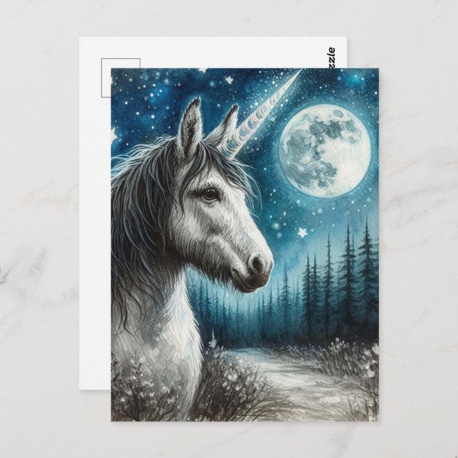 Unicorn in the Forest Postcard (Front/Back)
