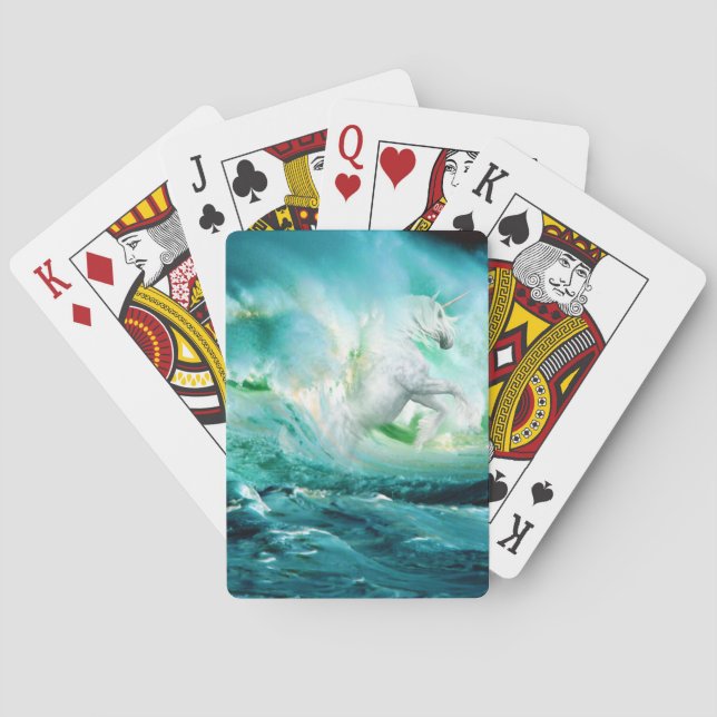 Unicorn in the Sea Fantasy Playing Cards (Back)