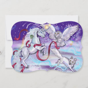 Unicorn in the Snow Invitation
