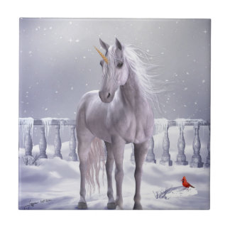Unicorn in the Snow Tile