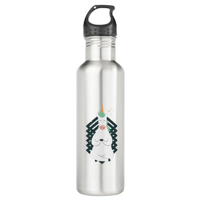 Unicorn in Yoga Pose 710 Ml Water Bottle (Front)