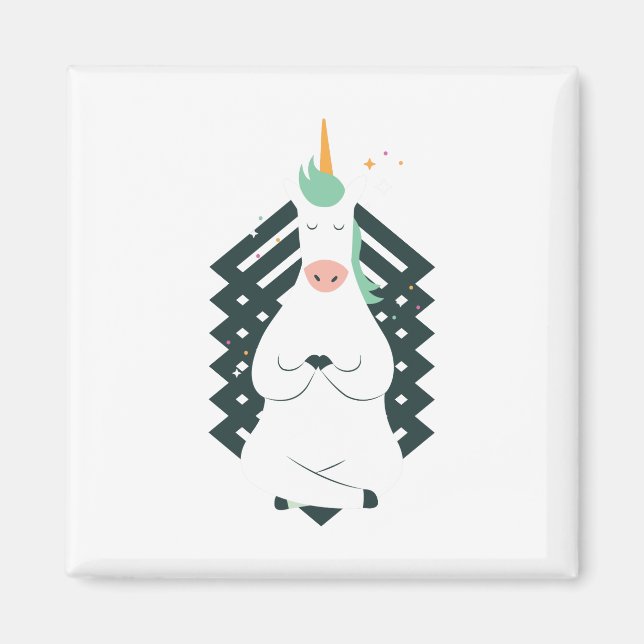 Unicorn in Yoga Pose Magnet (Front)