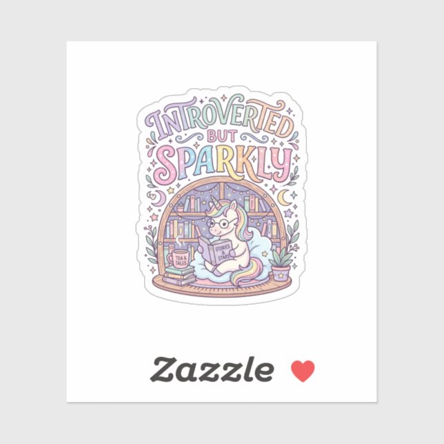 Unicorn Introverted but Sparkly Original White Bac (Sheet)