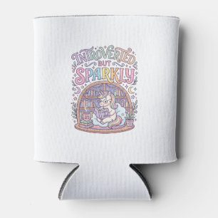 Unicorn Introverted but Sparkly Original White Bac Can Cooler