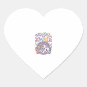 Unicorn Introverted but Sparkly Original White Bac Heart Sticker