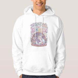 Unicorn Introverted but Sparkly Original White Bac Hoodie