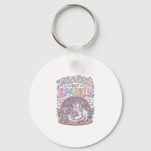 Unicorn Introverted but Sparkly Original White Bac Key Ring