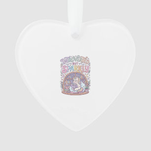 Unicorn Introverted but Sparkly Original White Bac Ornament