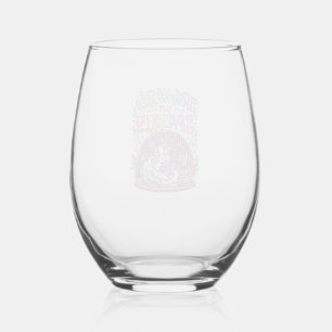 Unicorn Introverted but Sparkly Original White Bac Stemless Wine Glass