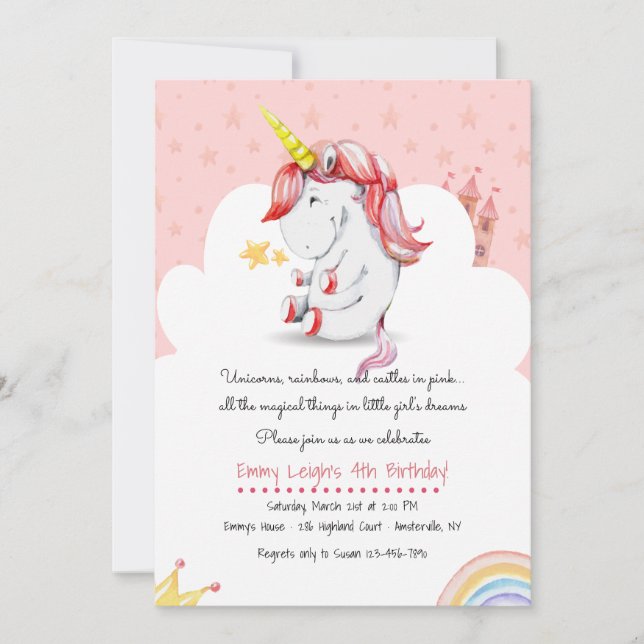 Unicorn Invitation (Front)