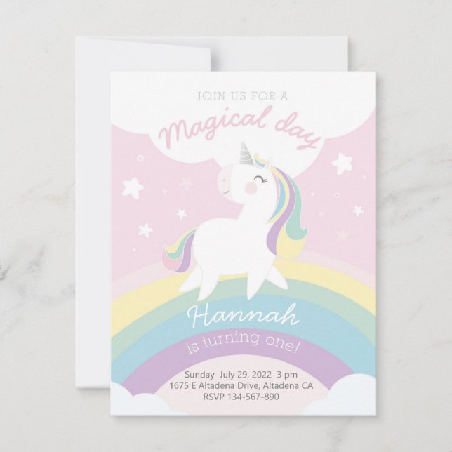 Unicorn Invitation (Front)