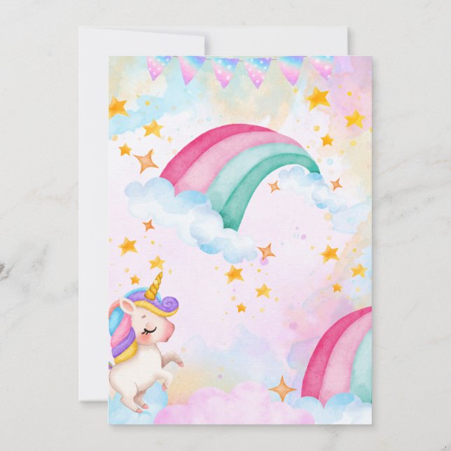 unicorn  invitation (Back)